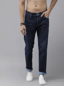 Roadster Men Navy Blue Tapered Fit Mid-Rise Clean Look Stretchable Jeans