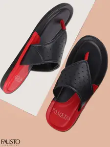 FAUSTO Men Black Colourblocked Sandals