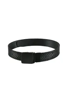 WINSOME DEAL Men Black Solid Canvas Braided Belt