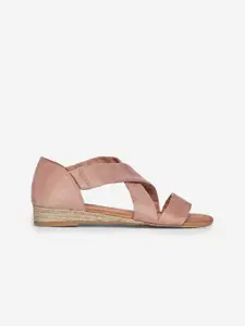 DOROTHY PERKINS Women Pink Suede Finish Solid Open Toe Flats