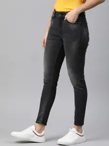 Mast & Harbour Women Black Skinny Fit High-Rise Clean Look Stretchable Jeans