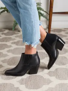 Saint G Black Leather Ankle Boot