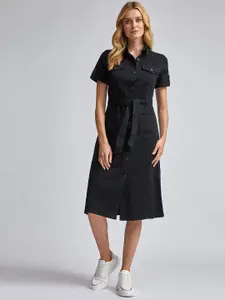 DOROTHY PERKINS Women Black Solid Shirt Dress