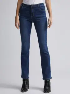 DOROTHY PERKINS Women Navy Blue Classic Bootcut Fit Mid-Rise Clean Look Stretchable Jeans
