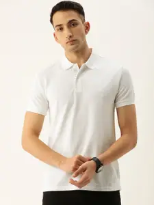 Calvin Klein Jeans Men White Solid Slim Fit Polo Collar T-shirt