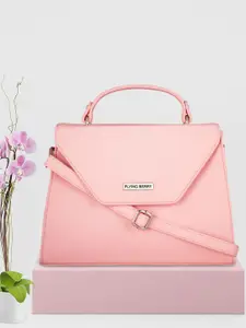 FLYING BERRY Pink Self Design Satchel