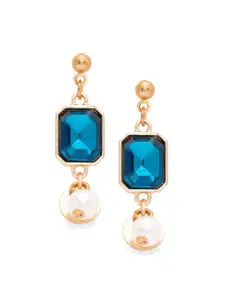 Globus Blue Gold-Plated Contemporary Drop Earrings
