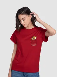 Bewakoof X Official Tom  Jerry Merchandise Pocket Jerry Graphic Printed Boyfriend T-shirt