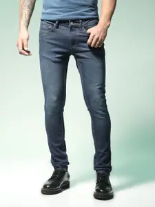 Flying Machine Men Navy Blue Skinny Jackson Fit Mid-Rise Clean Look Stretchable Jeans