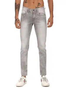 Flying Machine Men Grey Jackson Skinny Fit Low-Rise Clean Look Stretchable Jeans