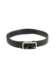 WINSOME DEAL Men Black Solid Leather Belt