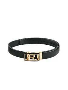 WINSOME DEAL Men Black & Gold-Toned Solid Belt