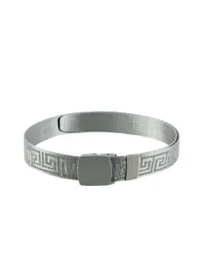 WINSOME DEAL Men Silver-Toned Braided Belt