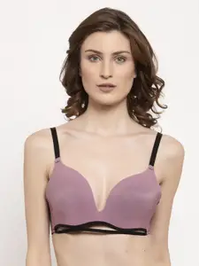 PrettyCat Taupe Solid Non-Wired Lightly Padded T-shirt Bra PC-BR-6022