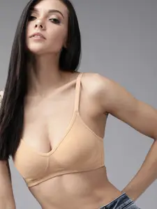 Roadster Beige Solid Non-Wired Non Padded Everyday Bra RDST-PAAM-BRA-017A