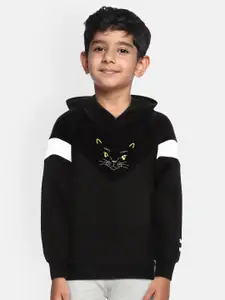 Puma Boys Black Solid Hooded Sweatshirt