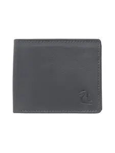 Kara Men Black Solid Leather Two Fold Wallet
