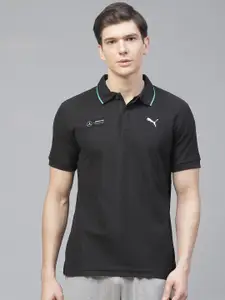 PUMA Motorsport Men Black Mercedes-AMG Petronas Motorsport Polo Motorsport T-shirt