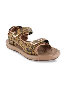 Sparx Men Camel Brown Camouflage Comfort Sandals