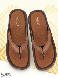FAUSTO Men Camel Brown Comfort Sandals