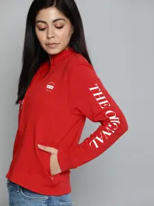 Levis Women Red & White Printed Sweatshirt