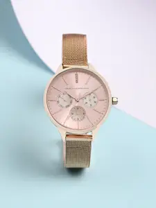 French Connection Women Rose Gold Analogue Watch FC150RGM