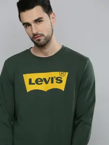 Levis Men Green Printed Pure Cotton Sweatshirt