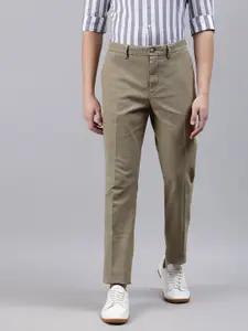 Tommy Hilfiger Men Khaki Self Design Trousers