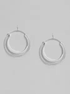 justpeachy Silver-Plated Circular Drop Earrings