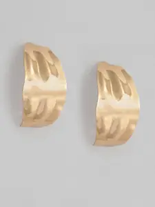 justpeachy Gold-Plated Contemporary Half-Hoop Earrings