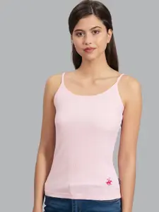 Beverly Hills Polo Club Women Pink Ribbed Top