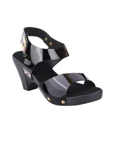 Shoetopia Women Black Solid Block Heels