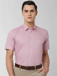 Peter England Men Red Slim Fit Printed Formal Shirt