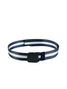 WINSOME DEAL Men Blue & White Striped Belt