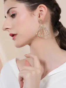 TOKYO TALKIES X rubans FASHION ACCESSORIES Gold-Toned Handcrafted CZ Classic Drop Earrings