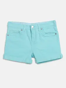 Levis Girls Blue Solid Regular Fit Denim Shorts