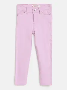 Levis Girls Pink 710 Super Skinny Fit Mid-Rise Clean Look Stretchable Jeans