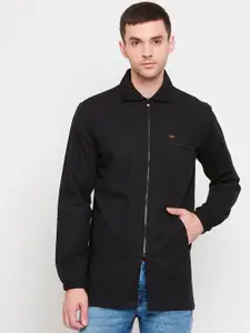 Crimsoune Club Men Black Solid Open Front Anti-Viral Shacket