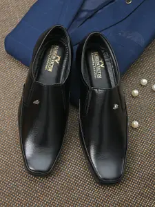 Fashion Victim Men Black Solid Formal Slip-Ons