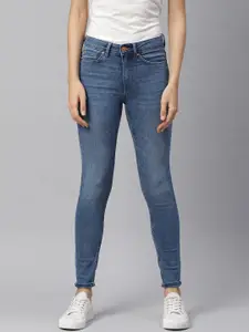 Marks & Spencer Women Blue Skinny Fit Mid-Rise Clean Look Stretchable Jeans