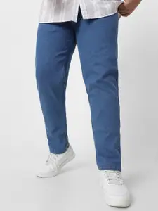 Urbano Plus Men Blue & Beige Regular Fit Mid-Rise Clean Look Jeans
