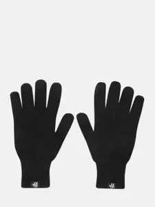Roadster Women Black Solid Acrylic Gloves