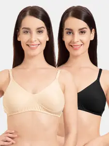 Tweens Pack of 2 Solid Non-Wired Non-Padded T-shirt Bras TW-9285-SK-2PC-BLK-30B