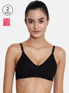 ABELINO Pack of 2 Solid Non-Wired Non Padded T-shirt Bras