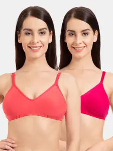 Tweens Pack of 2 Solid Non-Wired Non-Padded T-shirt Bras TW-9285-CRL-2PC-DPK-30B