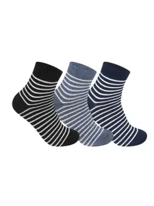 Supersox Men Pack Of 3 Striped Ankle-Length Socks