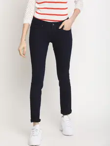 Pepe Jeans Women Navy Blue Regular Fit Mid-Rise Clean Look Jeans