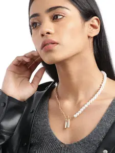 Jewels Galaxy Women White Gold-Plated Beaded Necklace