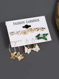 Jewels Galaxy Set of 6 Gold-Plated Earrings