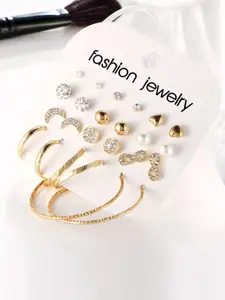 Jewels Galaxy Set of 12 Gold-Plated Earrings